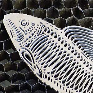Intricate laser-cut fish